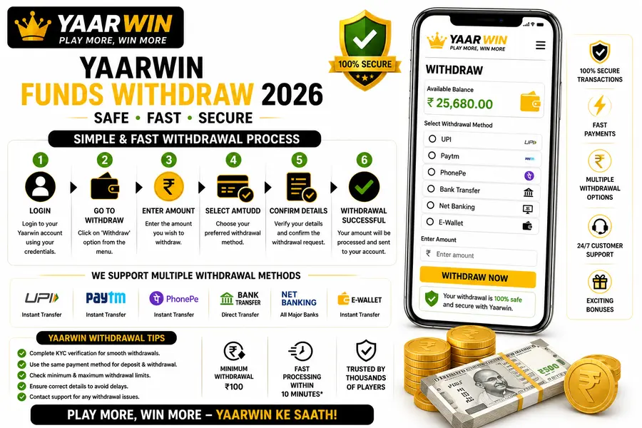 Yaarwin funds withdraw process